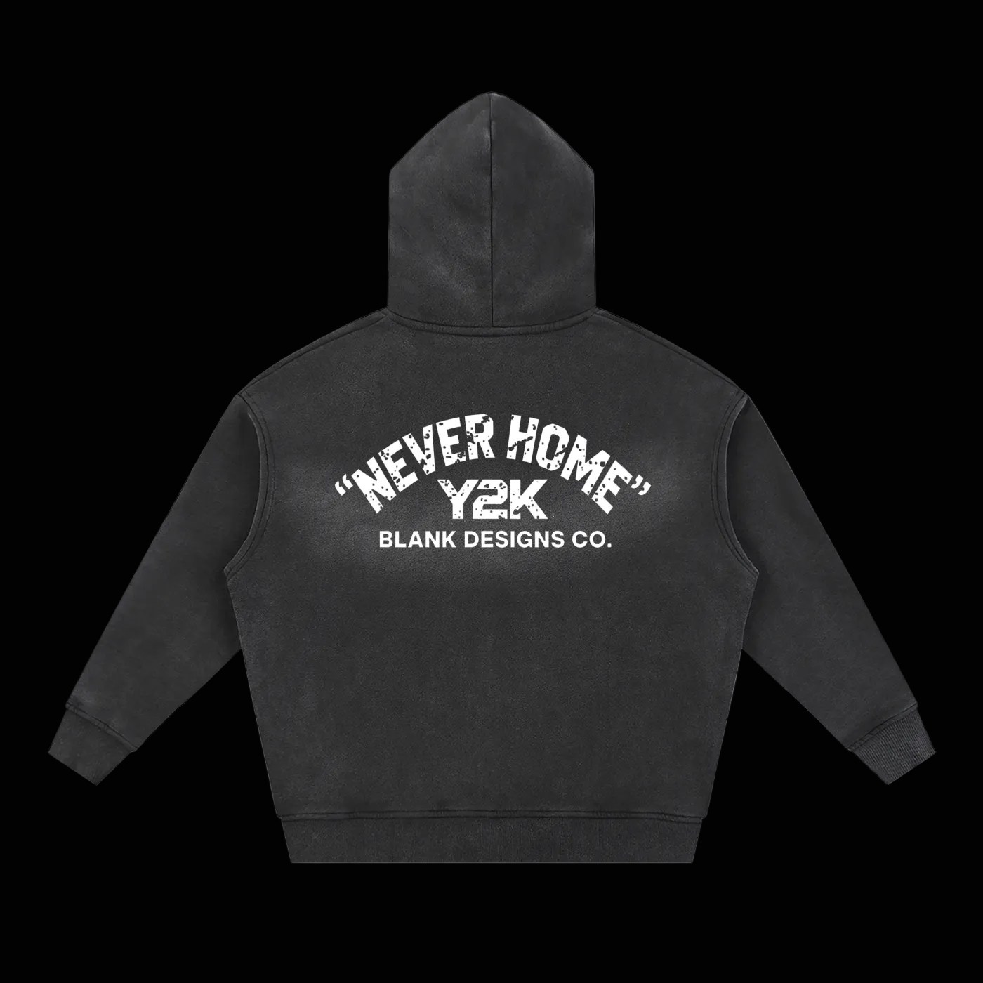 BlankDesignsCo vintage Zip Up "Never Home" Hoodie