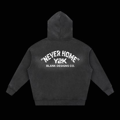 BlankDesignsCo vintage Zip Up "Never Home" Hoodie